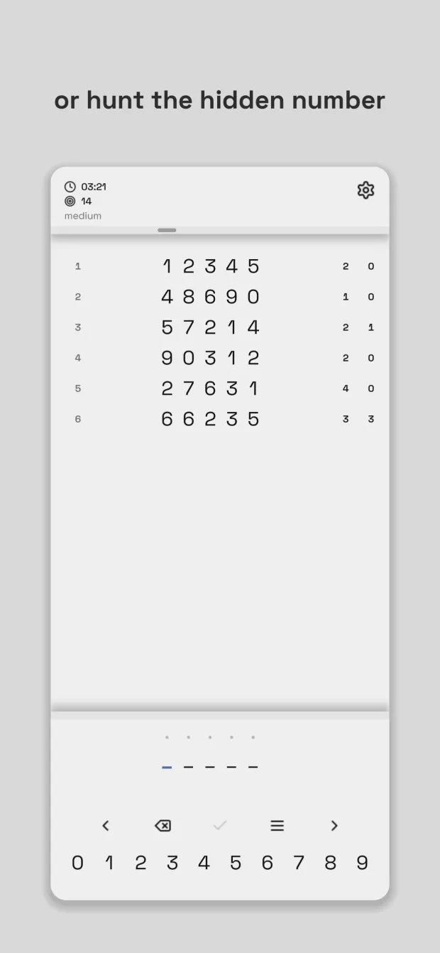 A number game in progress