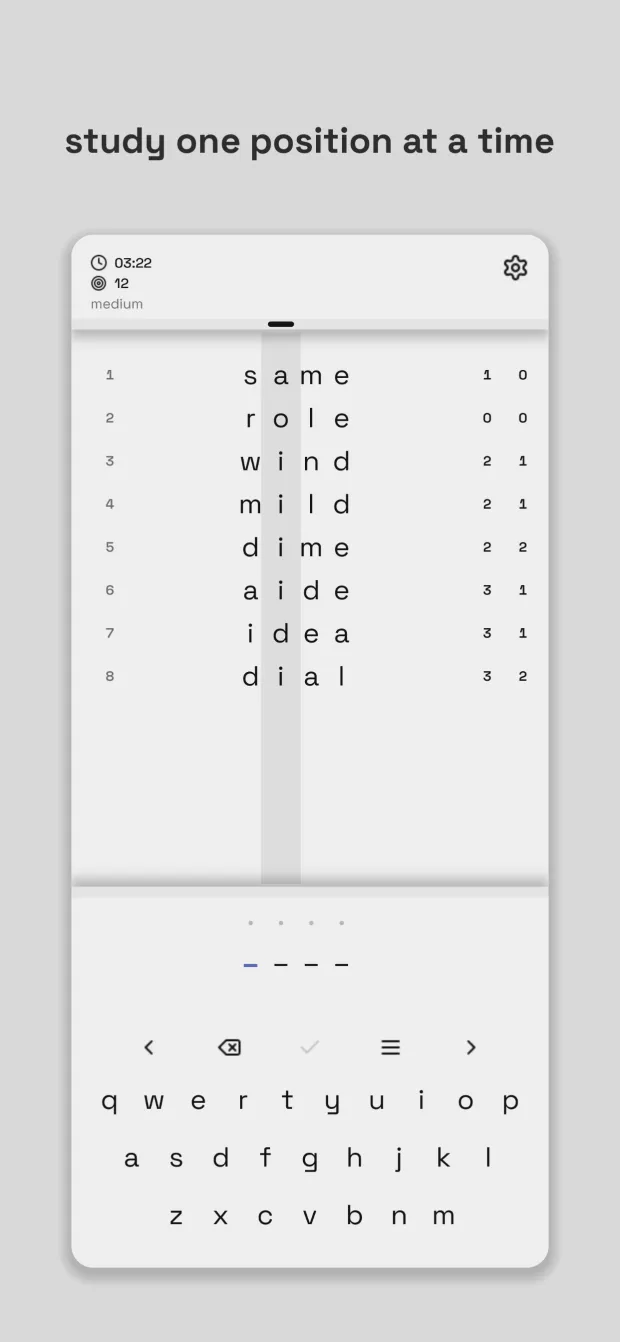 Highlighting one column of letters