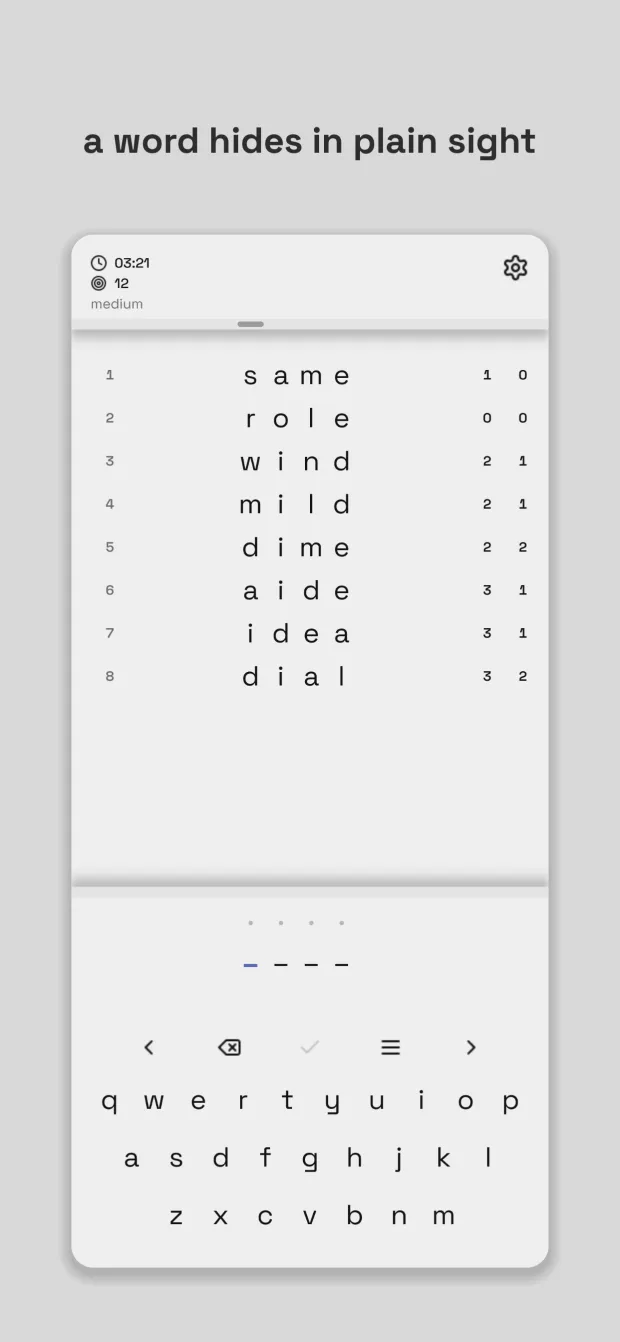 A word game part-way solved