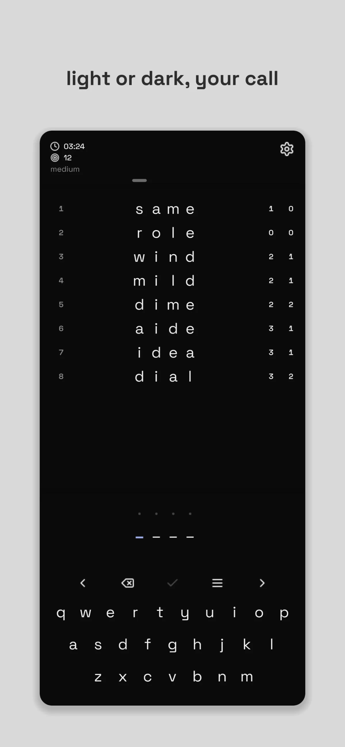 The dark theme