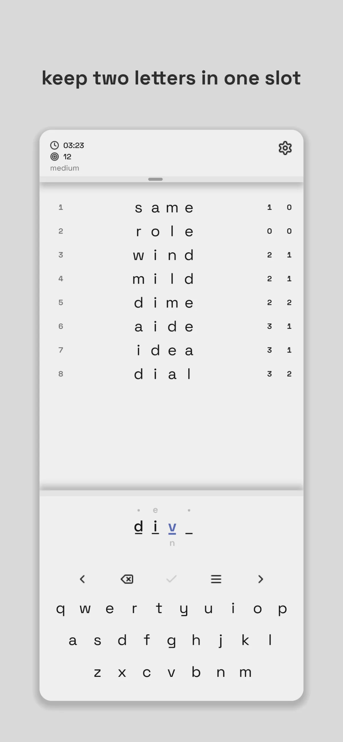 Two letters in one slot